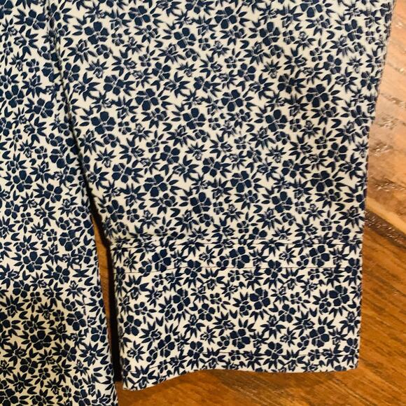 J Ferrar Shirt Stretch Mens S 14-14.5 Floral Cotton Poly Long Sleeve Barrel Cuff - Picture 6 of 10